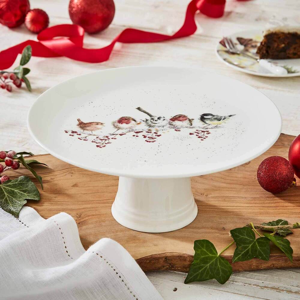 Royal Worcester Wrendale Footed Cake Plate - One Snowy Day