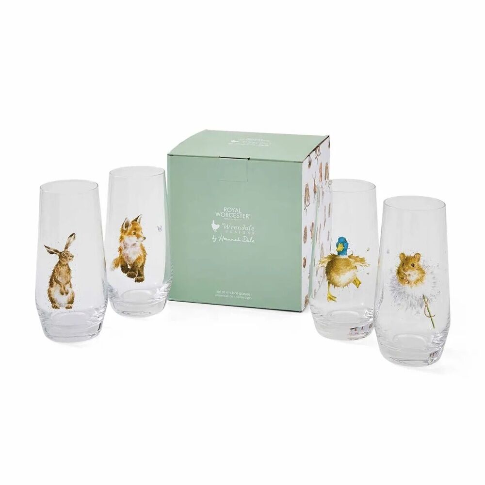 Royal Worcester Wrendale Designs Highball Glasses (Set of 4)