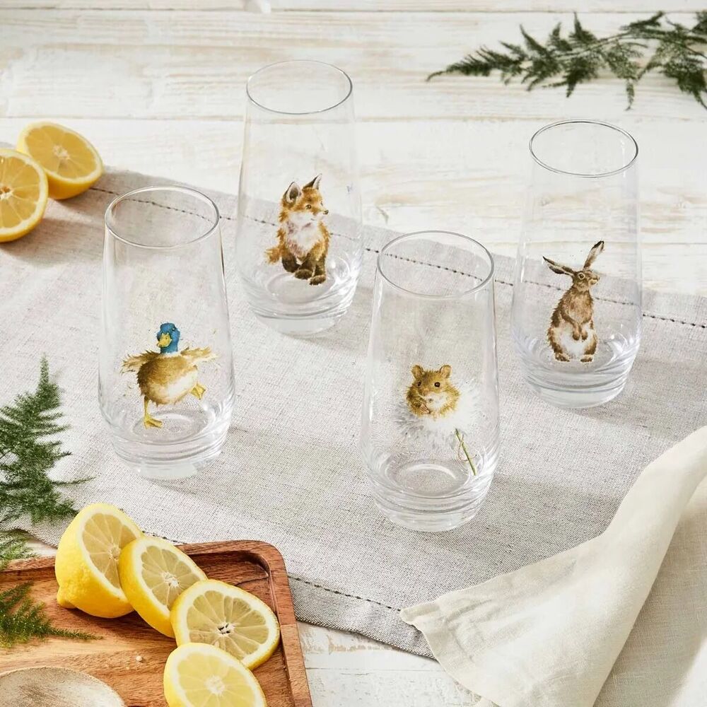 Royal Worcester Wrendale Designs Highball Glasses (Set of 4)