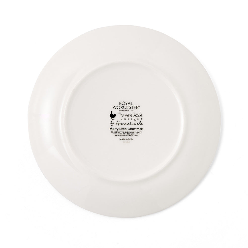 Royal Worcester Wrendale Christmas Coupe Plates - The Most Wonderful TIme of the Year (Set Of 2)