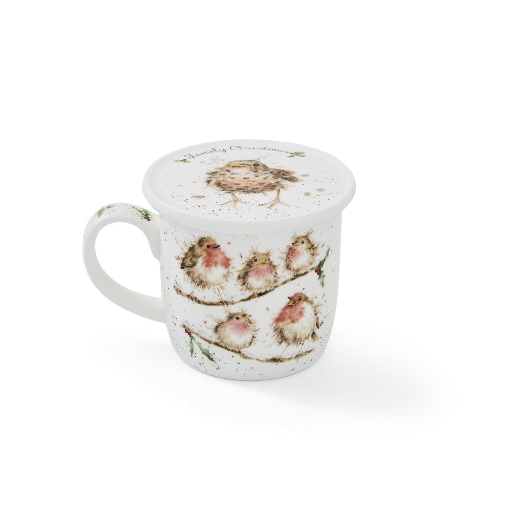 Royal Worcester Wrendale Christmas Mug & Coaster Set - Family Christmas