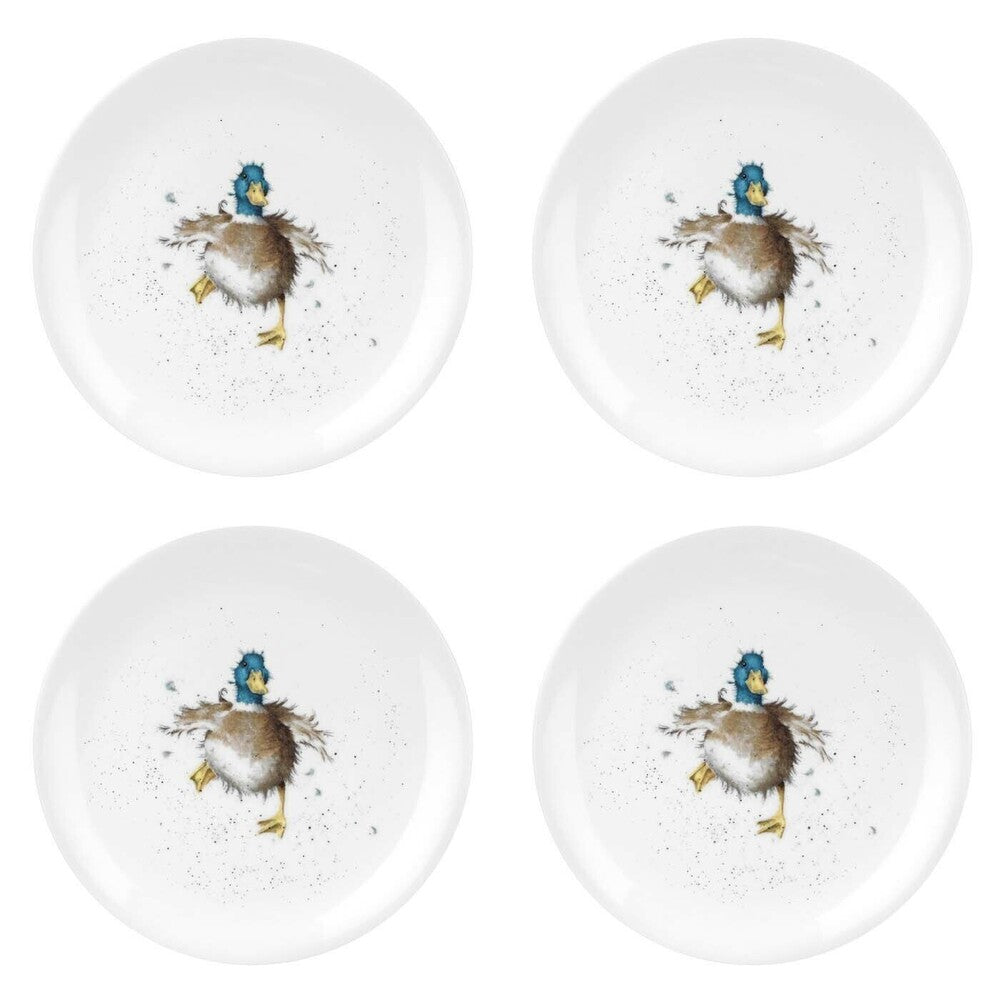 Royal Worcester Wrendale Coupe Plates - A Waddle & A Quack (Set of 4)
