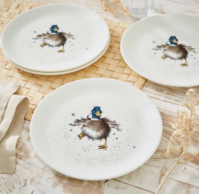 Royal Worcester Wrendale Coupe Plates - A Waddle & A Quack (Set of 4)