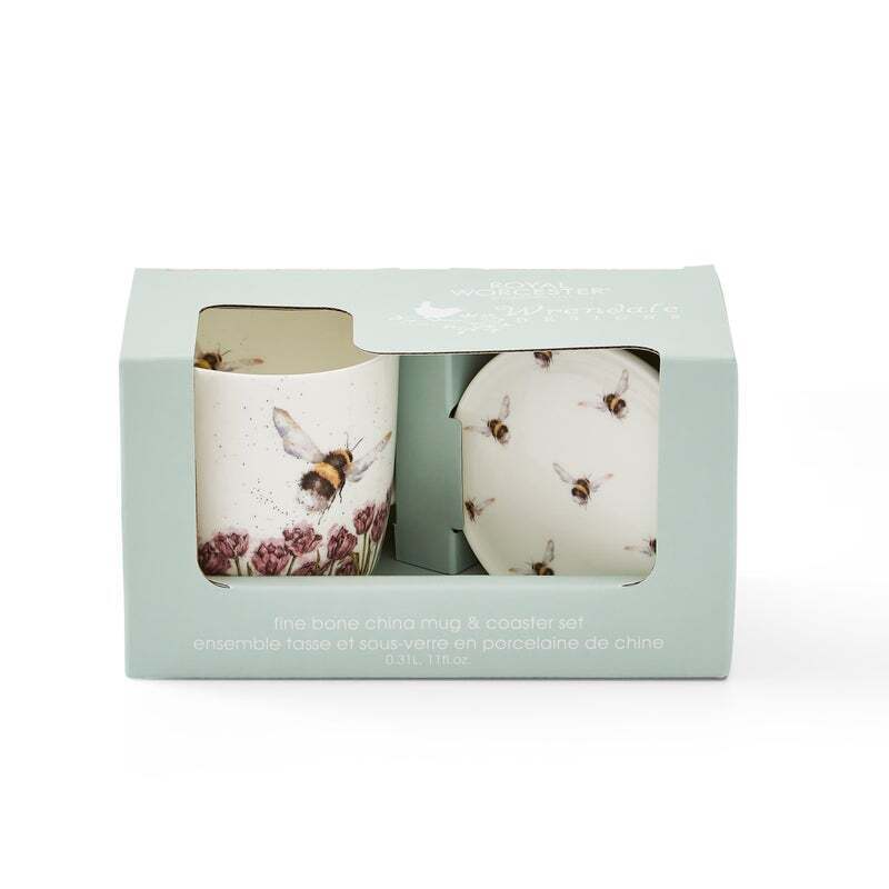 Royal Worcester Wrendale Mug & Coaster Set - Flight of the Bumblebee