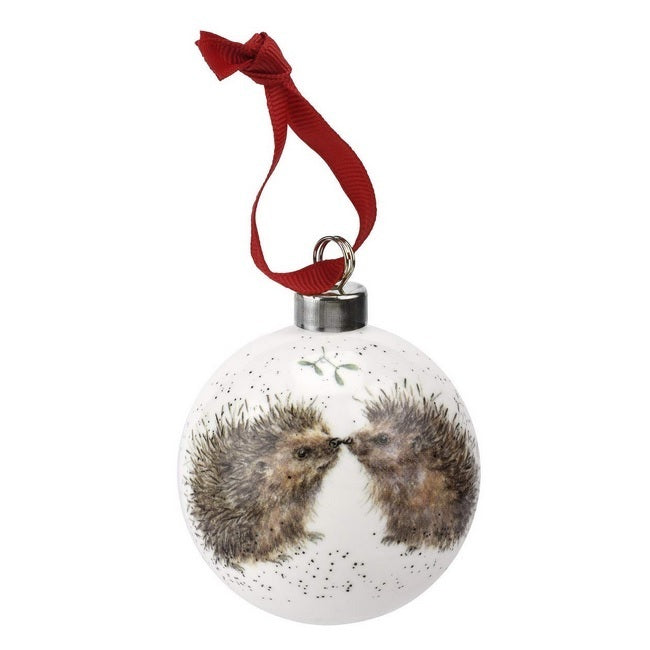Royal Worcester Wrendale Christmas Bauble - Hedgehugs