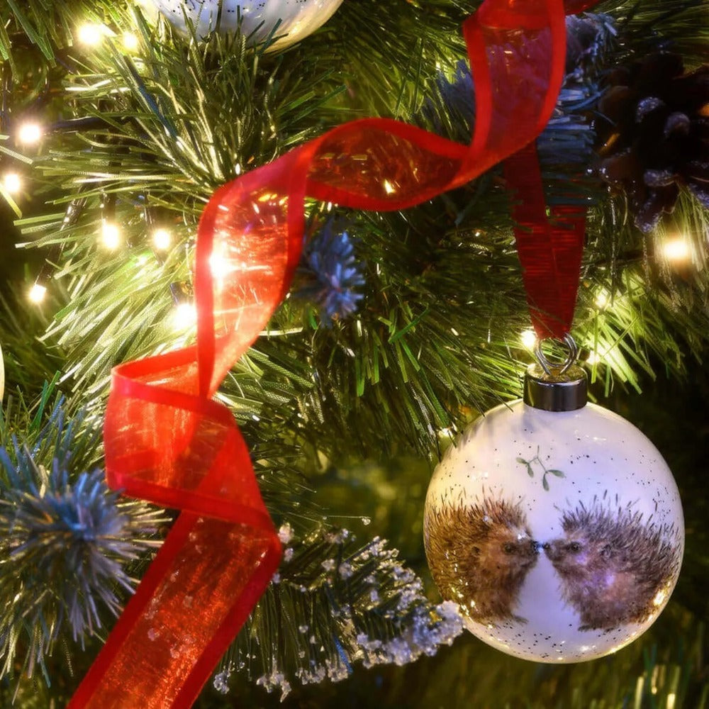 Royal Worcester Wrendale Christmas Bauble - Hedgehugs