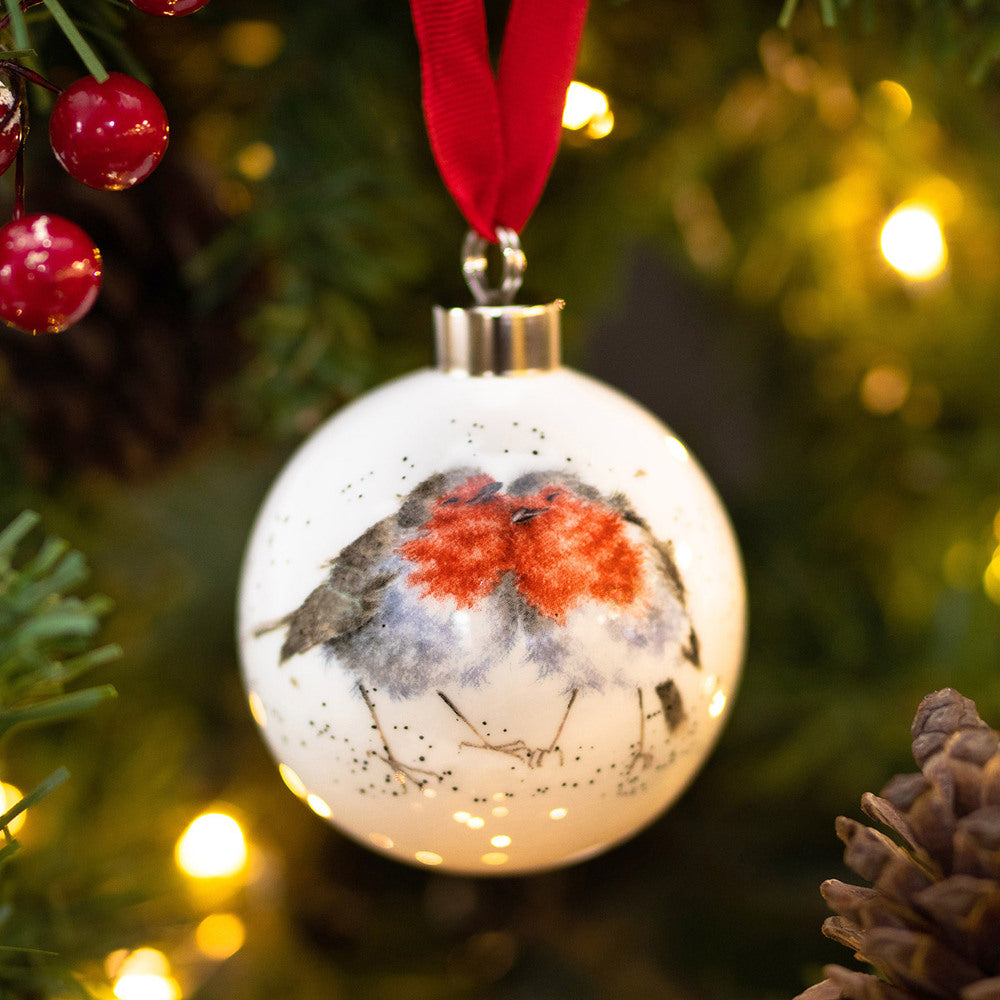 Royal Worcester Wrendale Christmas Bauble - Snuggled Up