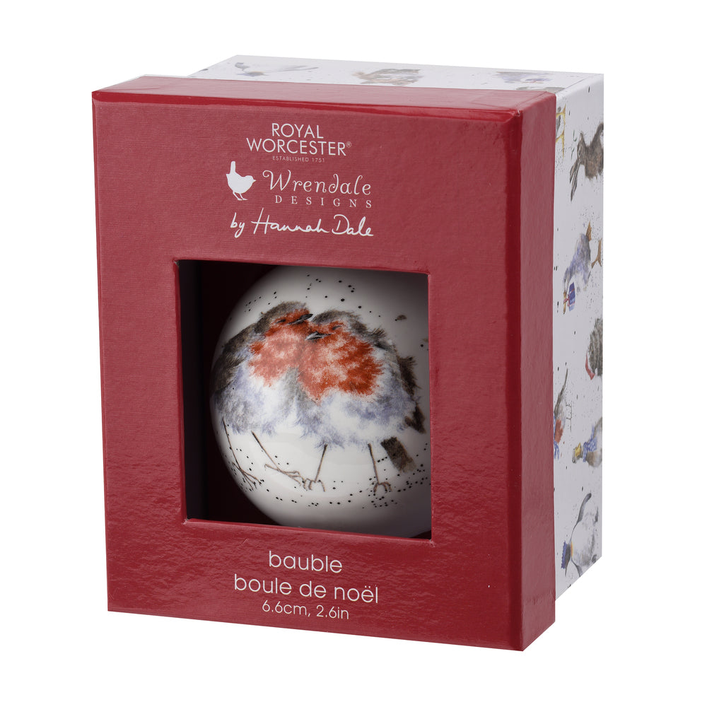 Royal Worcester Wrendale Christmas Bauble - Snuggled Up