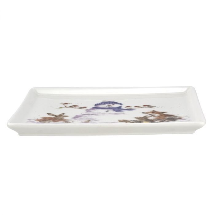 Royal Worcester Wrendale Christmas Square Plate - Gathered All Around