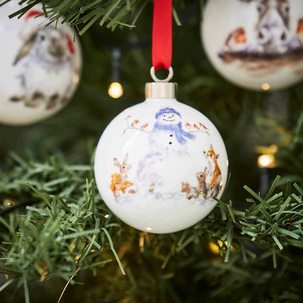 Royal Worcester Wrendale Christmas Bauble - Gathered All Around