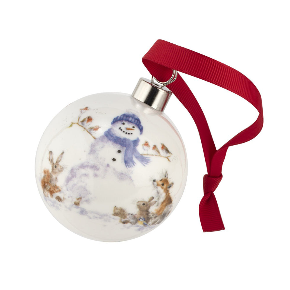 Royal Worcester Wrendale Christmas Bauble - Gathered All Around