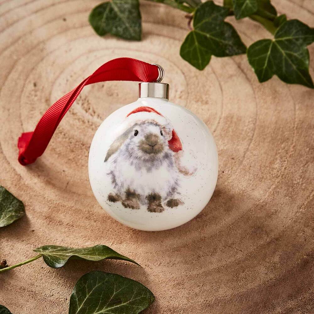 Royal Worcester Wrendale Christmas Bauble - Ho Ho Ho