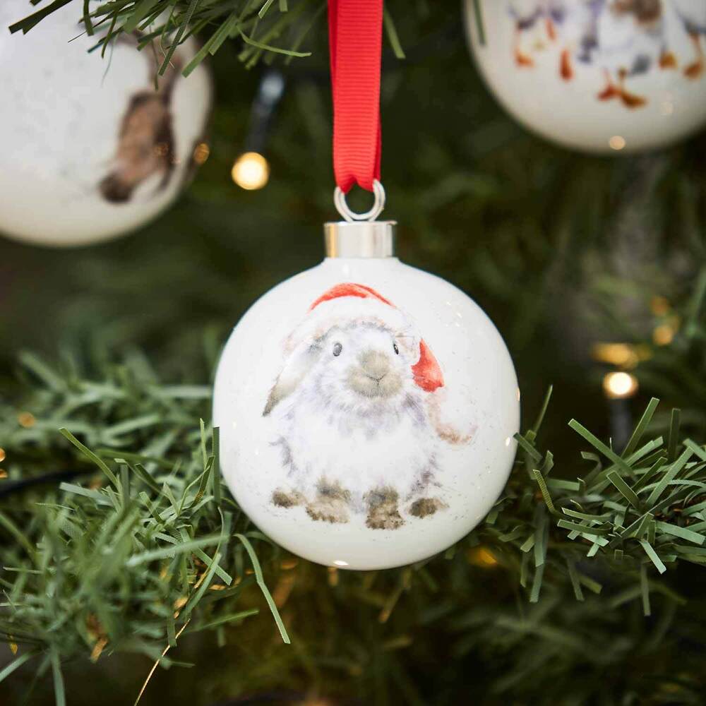 Royal Worcester Wrendale Christmas Bauble - Ho Ho Ho