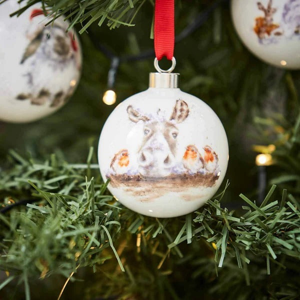 Royal Worcester Wrendale Christmas Bauble - Christmas Friends