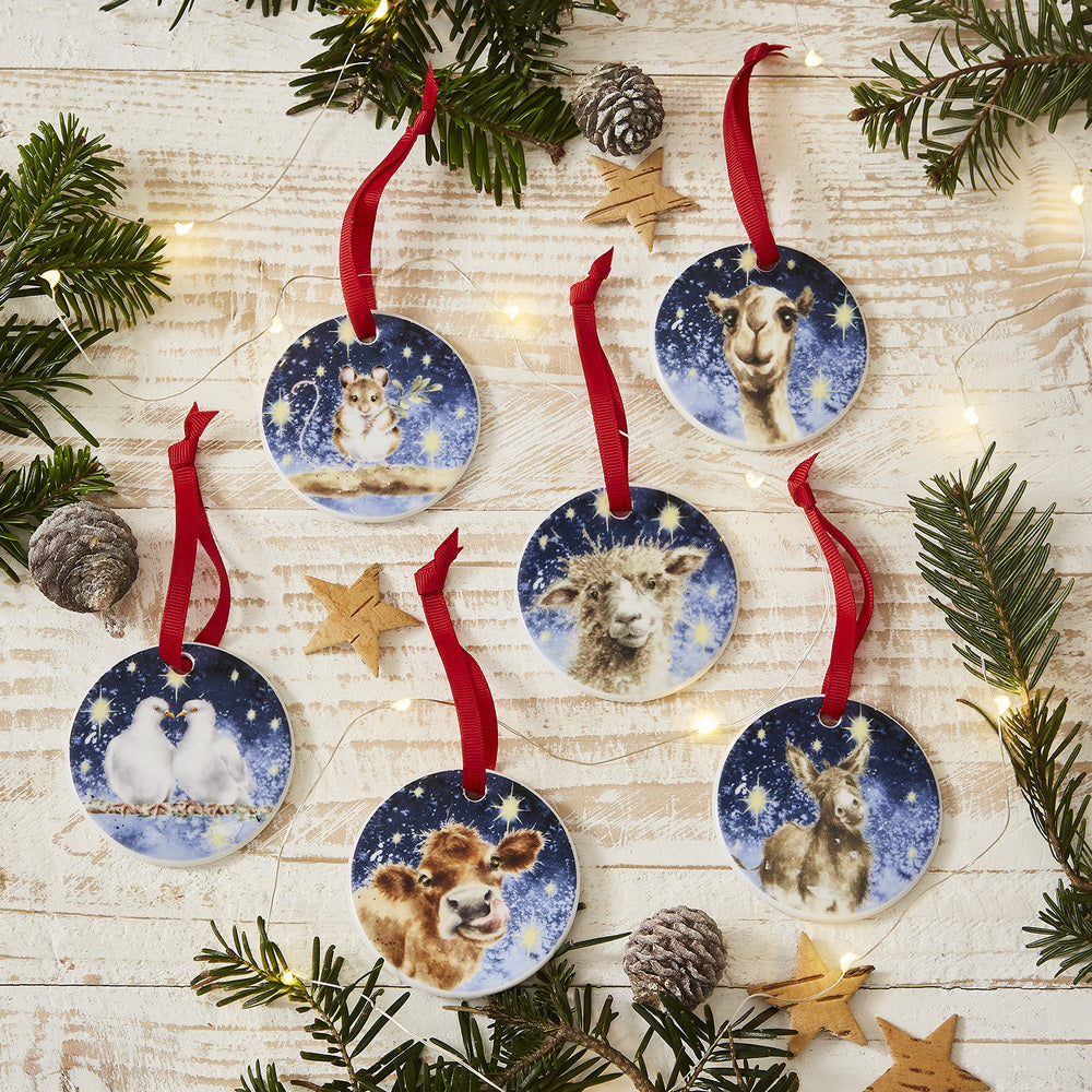 Royal Worcester Wrendale Christmas Ornaments - Nativity (Set of 6)