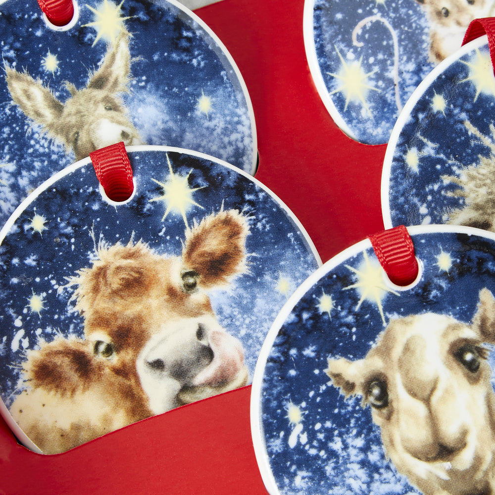 Royal Worcester Wrendale Christmas Ornaments - Nativity (Set of 6)