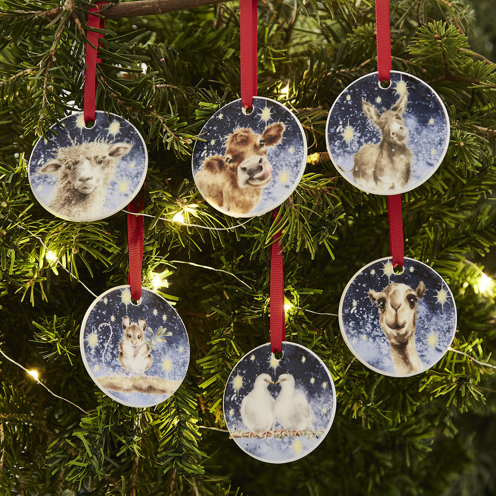 Royal Worcester Wrendale Christmas Ornaments - Nativity (Set of 6)