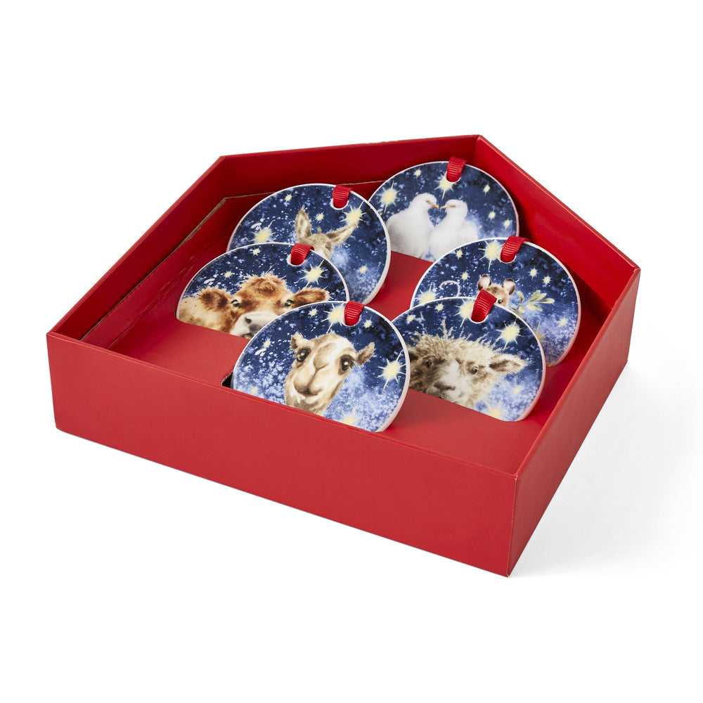 Royal Worcester Wrendale Christmas Ornaments - Nativity (Set of 6)