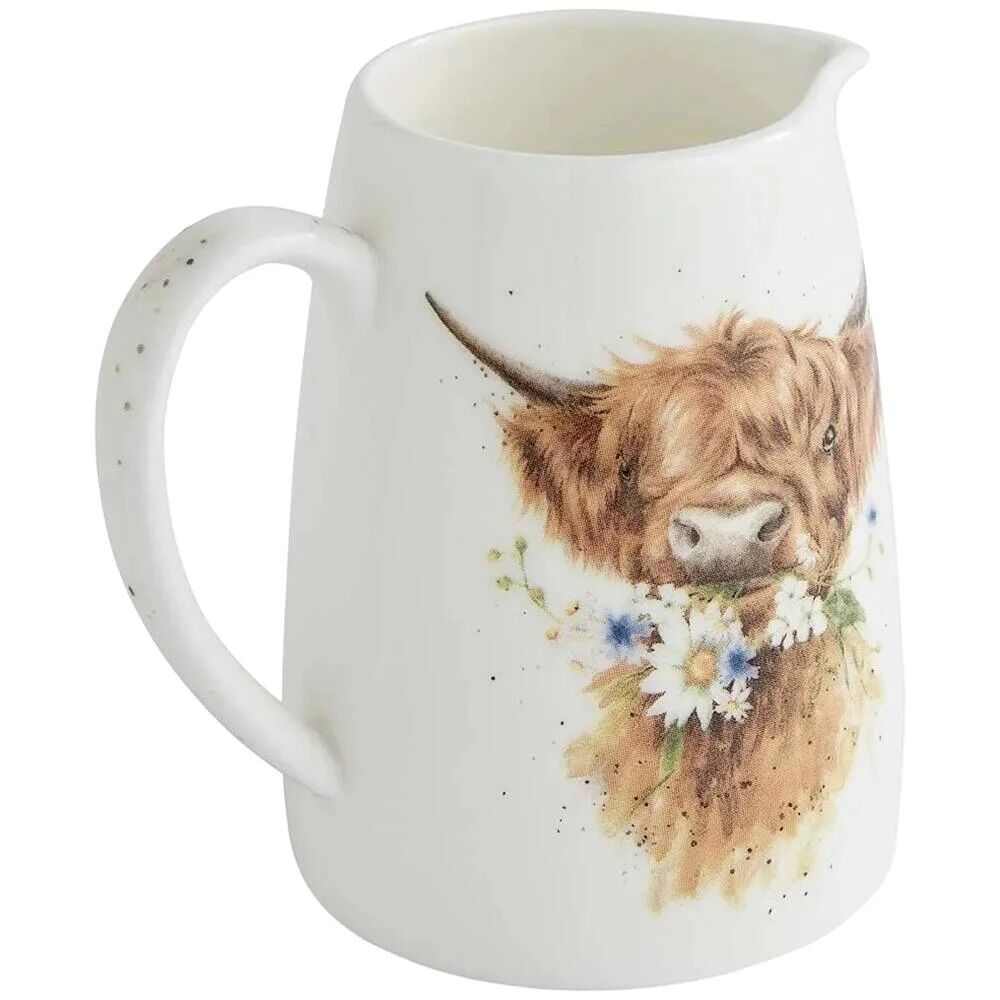 Royal Worcester Wrendale Designs Posy Jug - 'Daisy Coo' Highland Cow