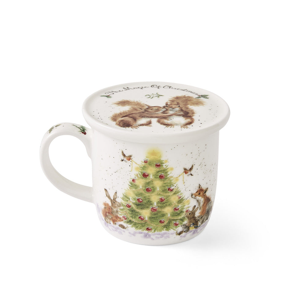 Royal Worcester Wrendale Christmas Mug & Coaster Set - Oh Christmas Tree