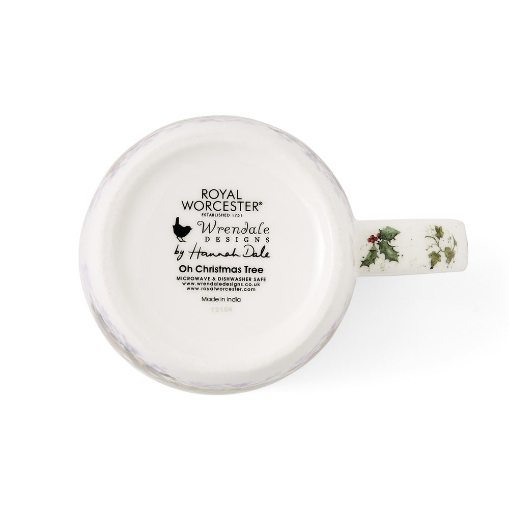 Royal Worcester Wrendale Christmas Mug & Coaster Set - Oh Christmas Tree