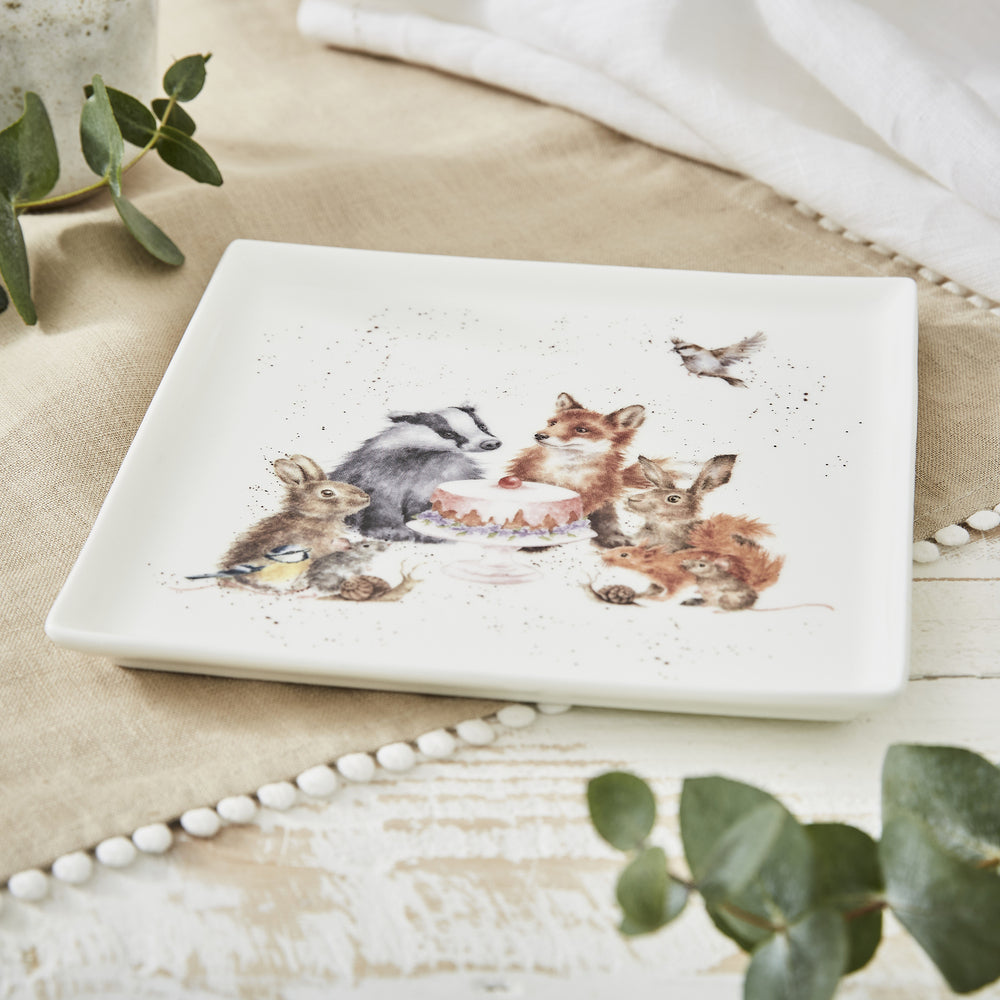 Royal Worcester Wrendale Square Plate - Woodland Animals