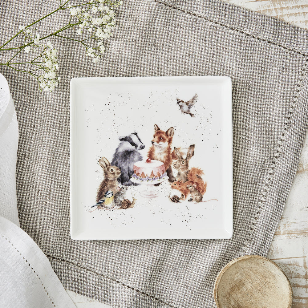Royal Worcester Wrendale Square Plate - Woodland Animals