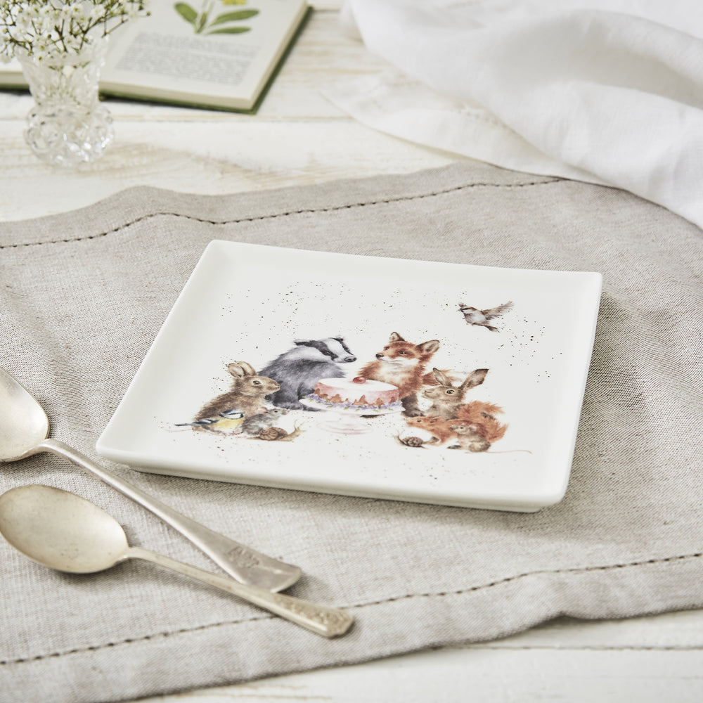 Royal Worcester Wrendale Square Plate - Woodland Animals