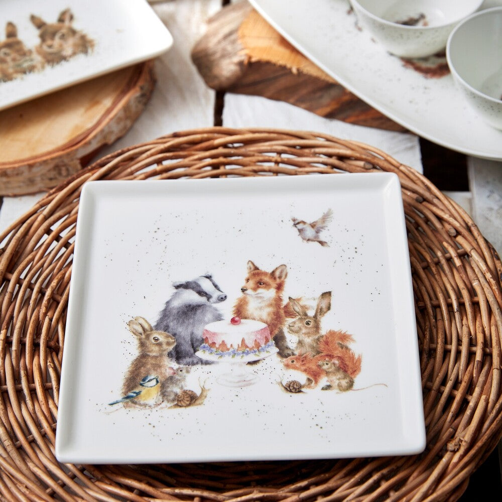 Royal Worcester Wrendale Square Plate - Woodland Animals