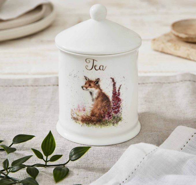 Royal Worcester Wrendale Tea Canister - Foxgloves