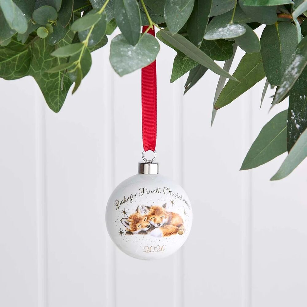Royal Worcester Wrendale Christmas Bauble - Baby's 1st Christmas 2026