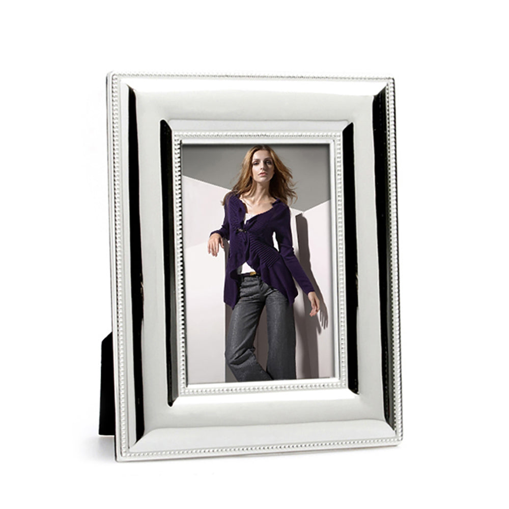 Whitehill Frames - Silver Plated Photo Frame - Wide Beaded 4x6inch