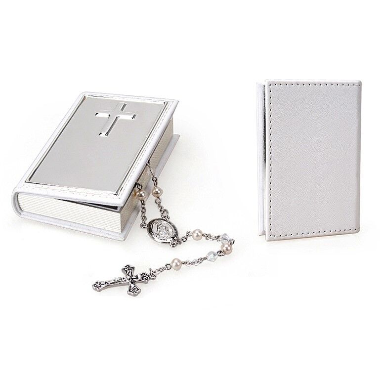 Whitehill Giftware - Rosary Beads in White Leatherette Case