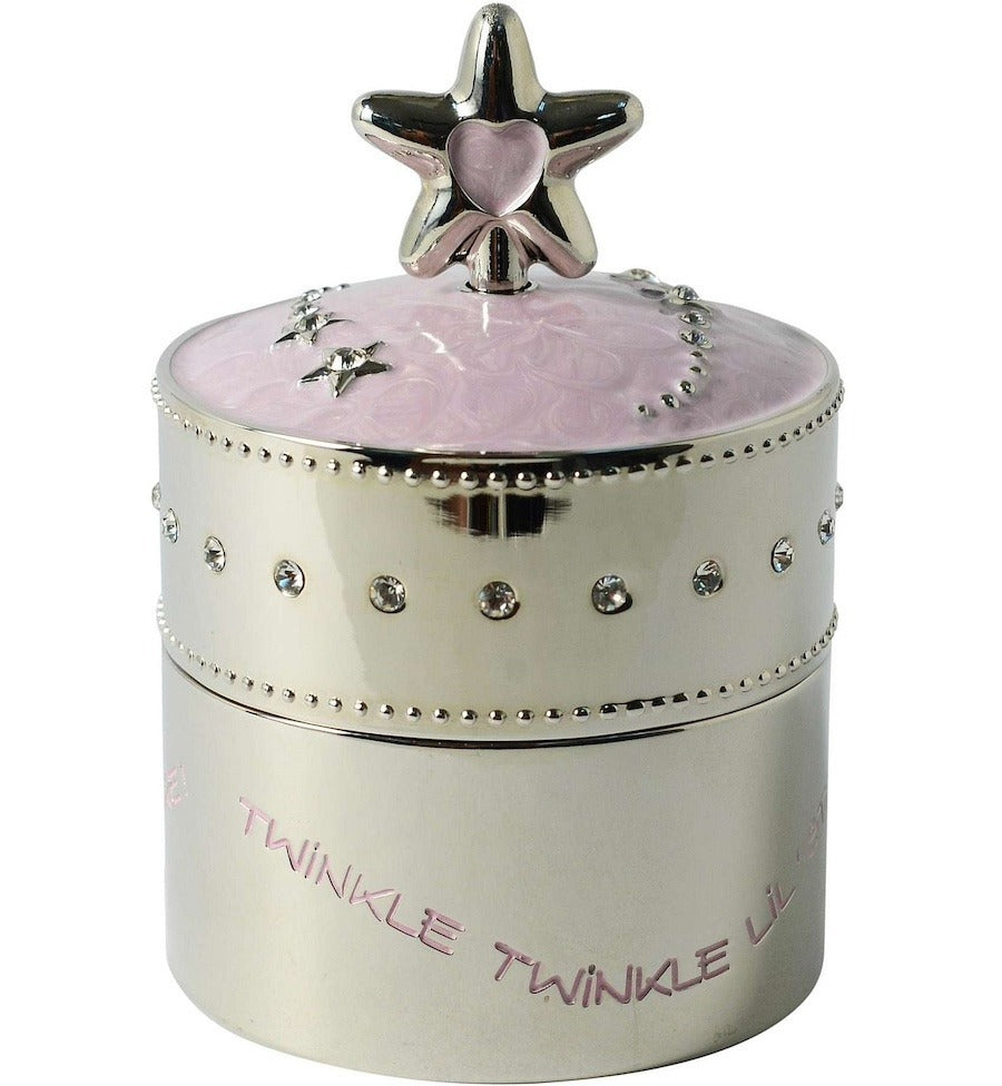 Whitehill Baby - Silver Plated Baby Musical Box - Pink Star