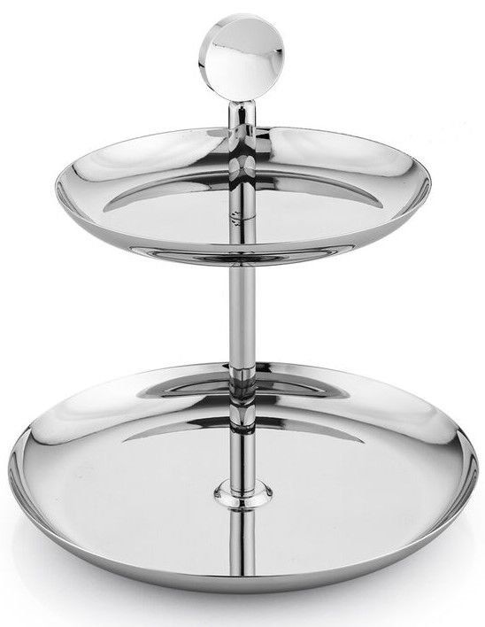 Whitehill Serveware - Stainless Steel 2 Tier Cake Stand