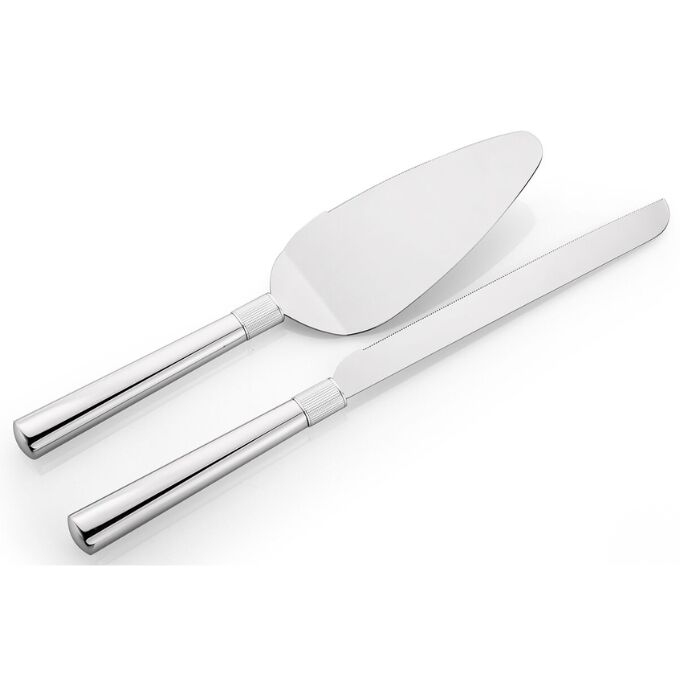 Whitehill Serveware - Cake Knife & Server with Silver Band (Set of 2)