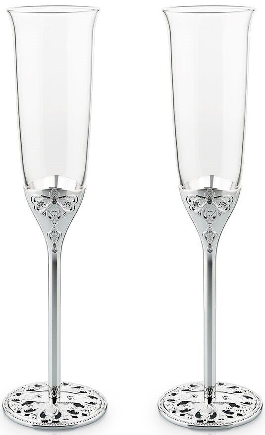 Whitehill Barware - Toasting Flutes with Crystals (Set of 2)