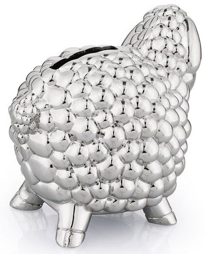 Whitehill Baby - Faux Silver Sheep Money Box