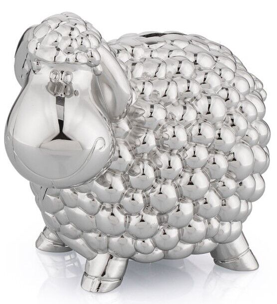 Whitehill Baby - Faux Silver Sheep Money Box