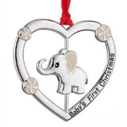 Whitehill Christmas - Baby's First Christmas Wreath with Elephant Hanging Ornament