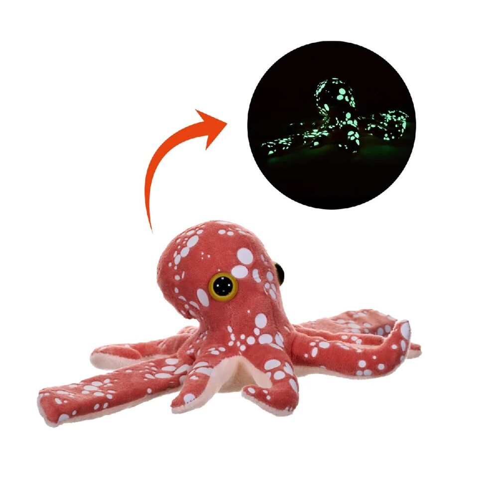 Wild Republic Huggers - Glow-in-the-Dark Octopus 8inch