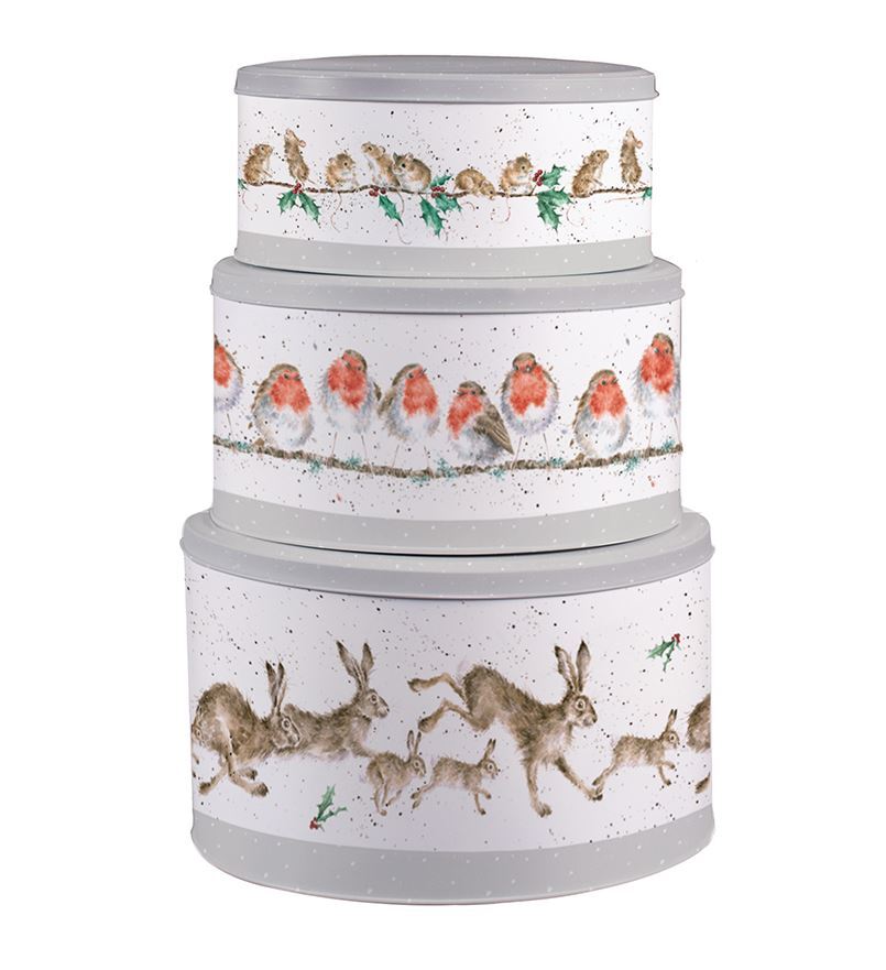 Wrendale Designs Christmas Cake Tin Nest - Set of 3