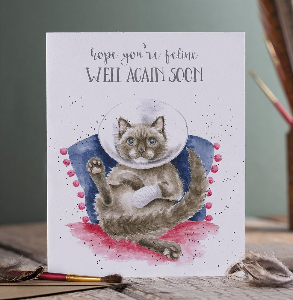 Wrendale Designs Greeting Card - Feline Well Soon