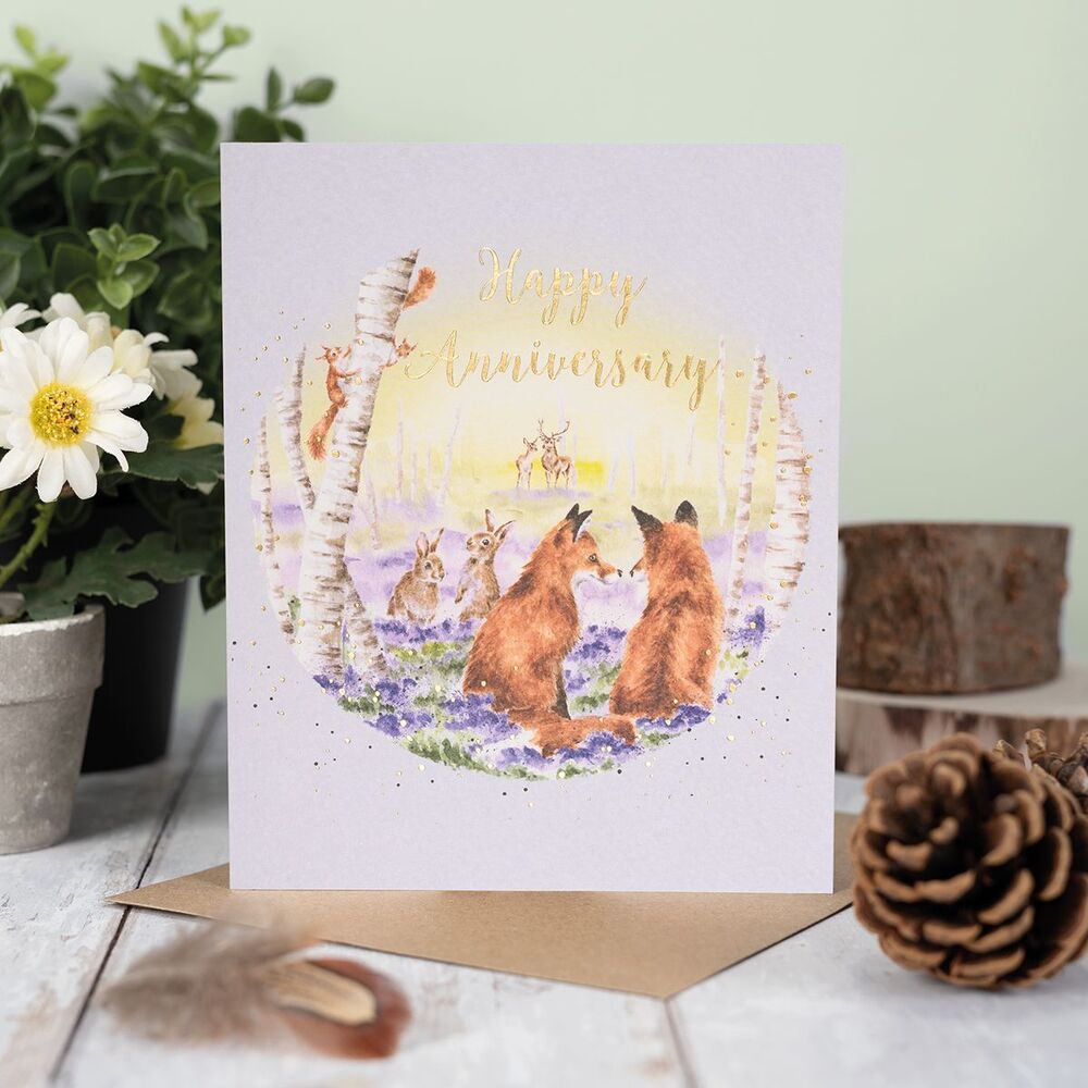 Wrendale Designs The Country Set Greeting Card - Bluebell Woods Happy Anniversary