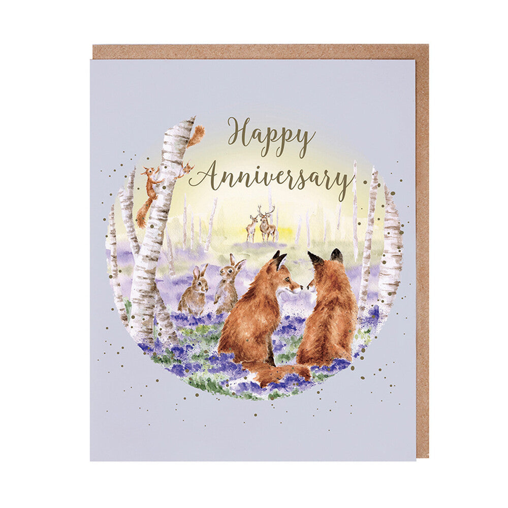 Wrendale Designs The Country Set Greeting Card - Bluebell Woods Happy Anniversary