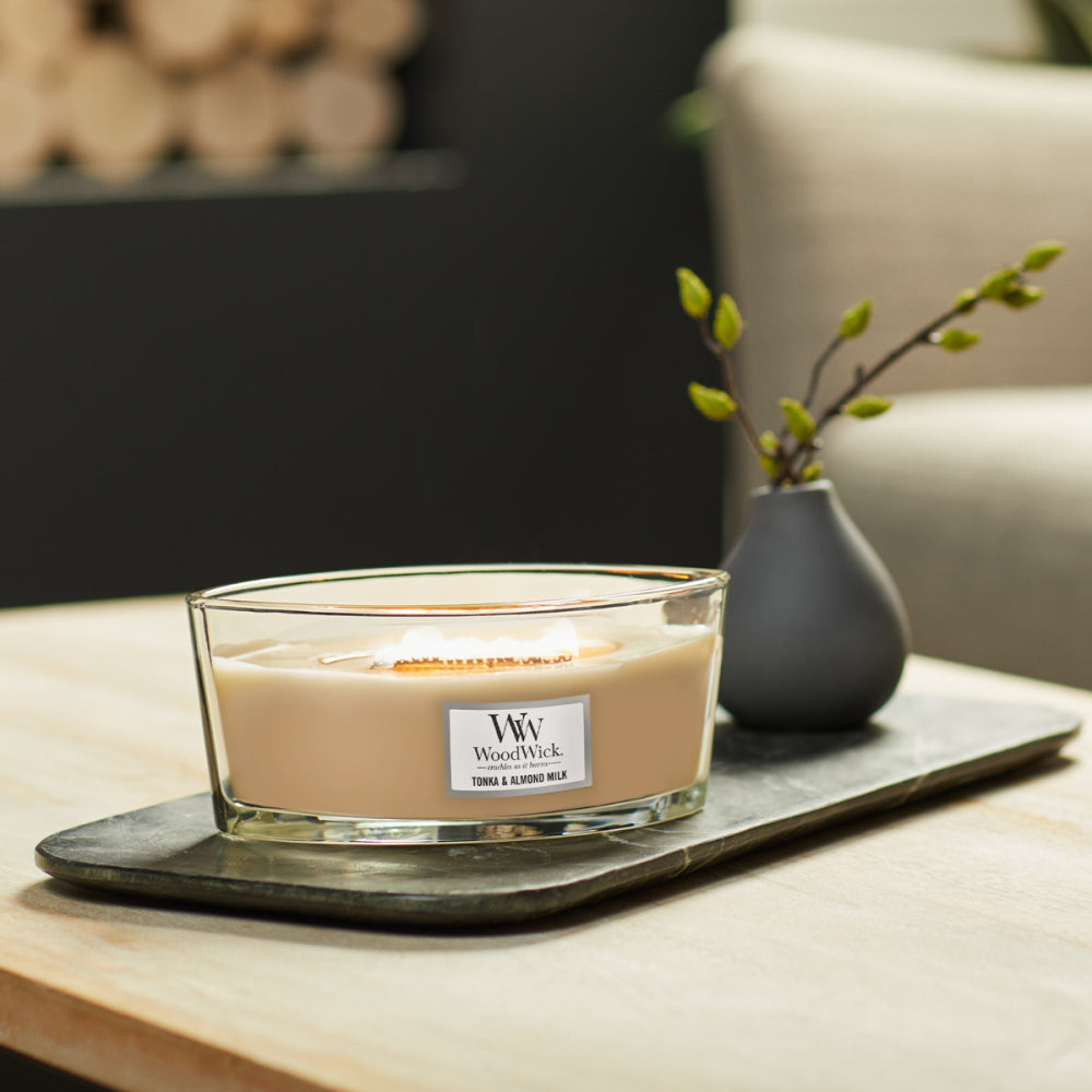 WoodWick Candle - Ellipse Tonka & Almond Milk