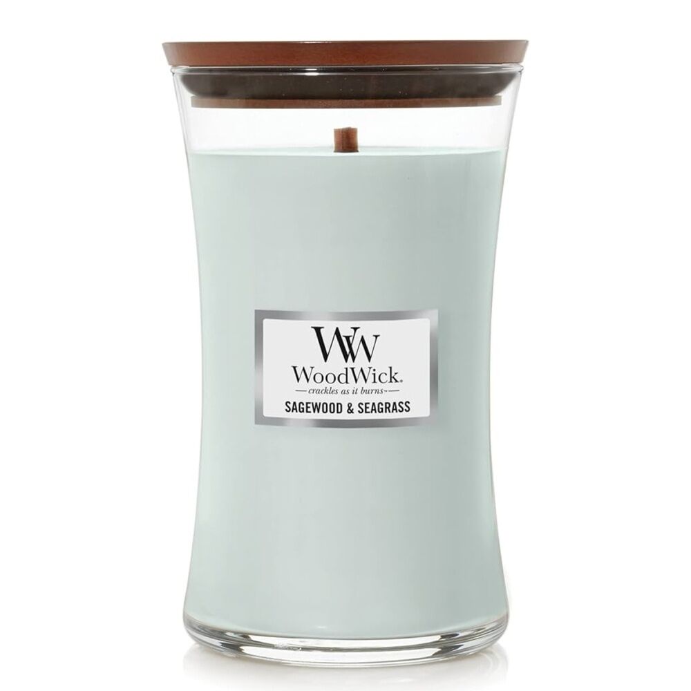 WoodWick Candle - Large Sagewood & Seagrass