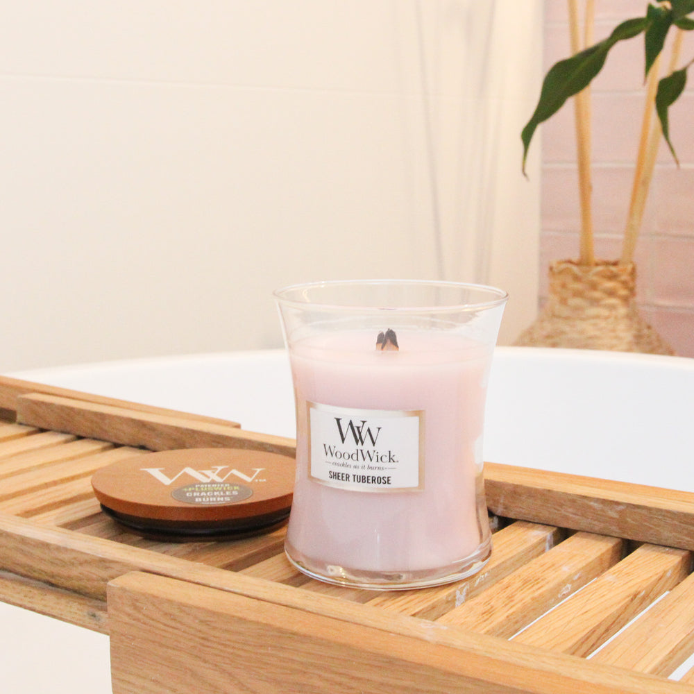 WoodWick Candle - Medium Sheer Tuberose