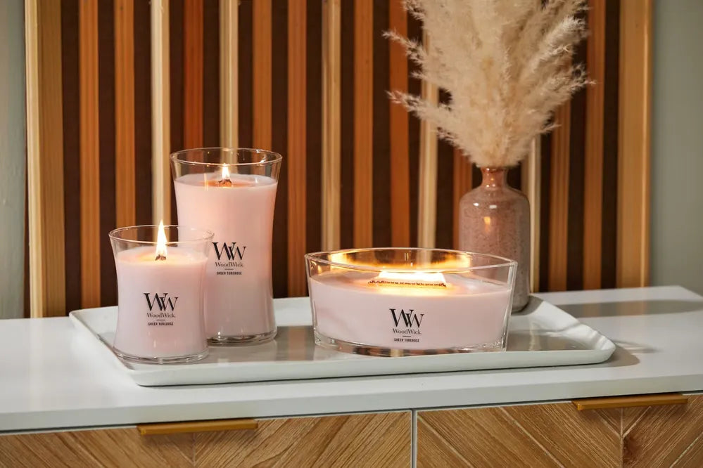 WoodWick Candle - Medium Sheer Tuberose