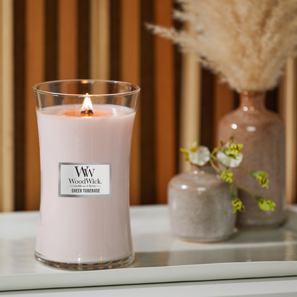 WoodWick Candle - Large Sheer Tuberose